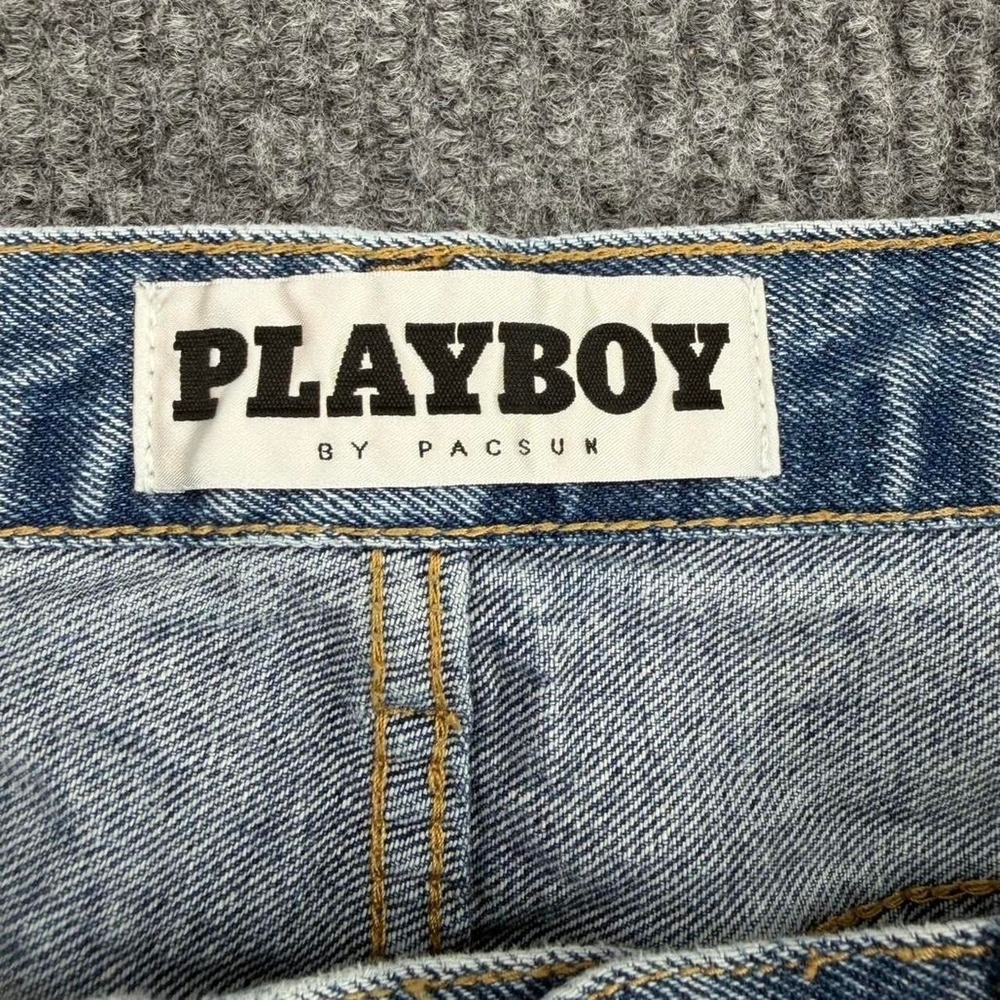 Playboy x PacSun embroidered bunny logo slim jeans men's 34x32 y2k - Picture 7 of 8